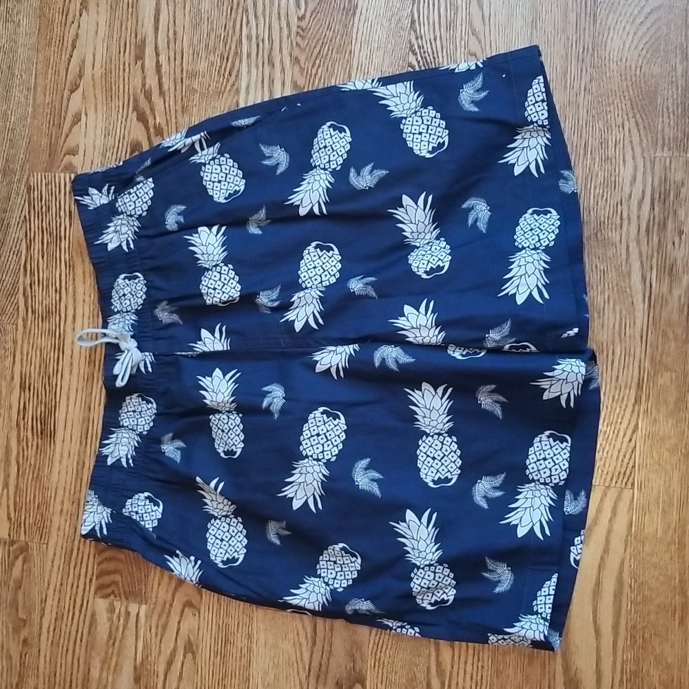 (M) NWT Puma Men's Islands Dock Short in Dark Denim Pineapple Print Vacation